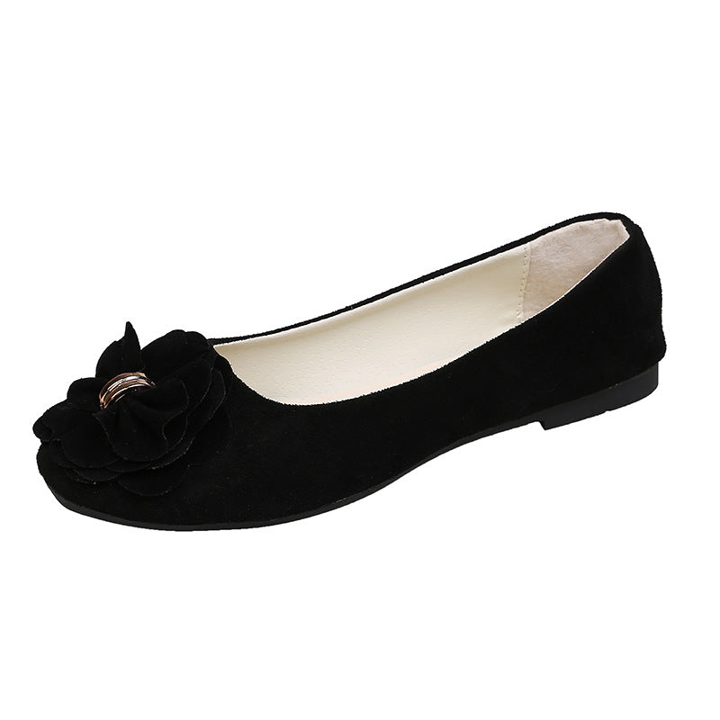 GifitoLuck Women’s Square Toe Flower Flats, Slip-On Bow Walking Shoes for Spring 2026, Thoughtful Gift for Mum or Grandma