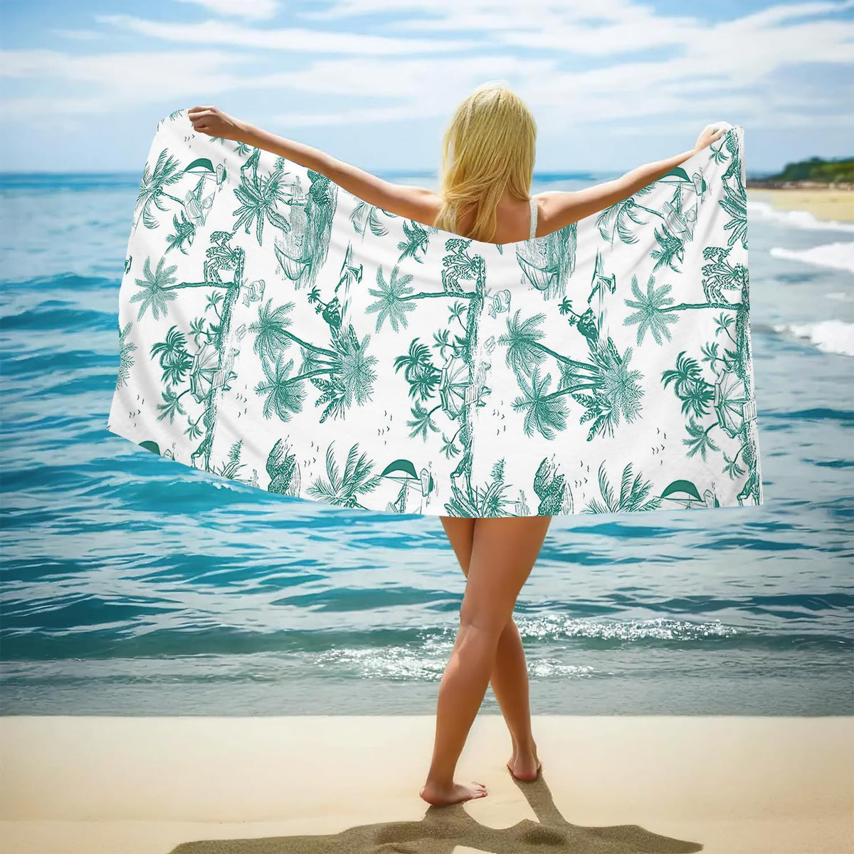 GiftoLuck Ocean World Sand Free Beach Towel Quick Dry Turtle Dolphin Summer Holiday Travel Towel