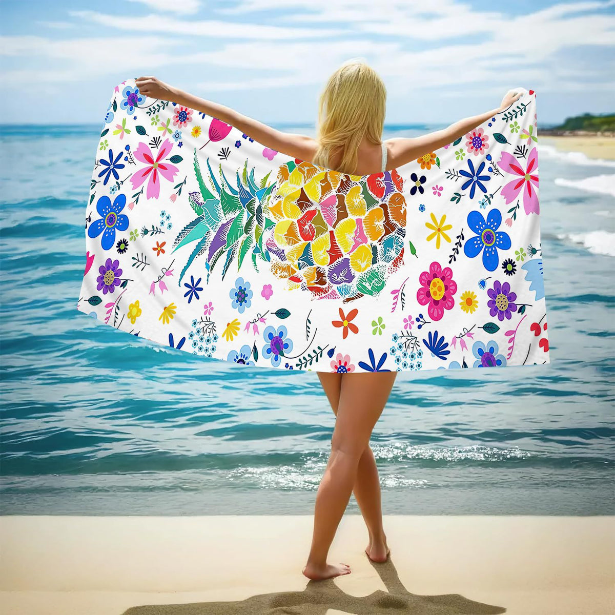 GiftoLuck Ocean World Sand Free Beach Towel Quick Dry Turtle Dolphin Summer Holiday Travel Towel