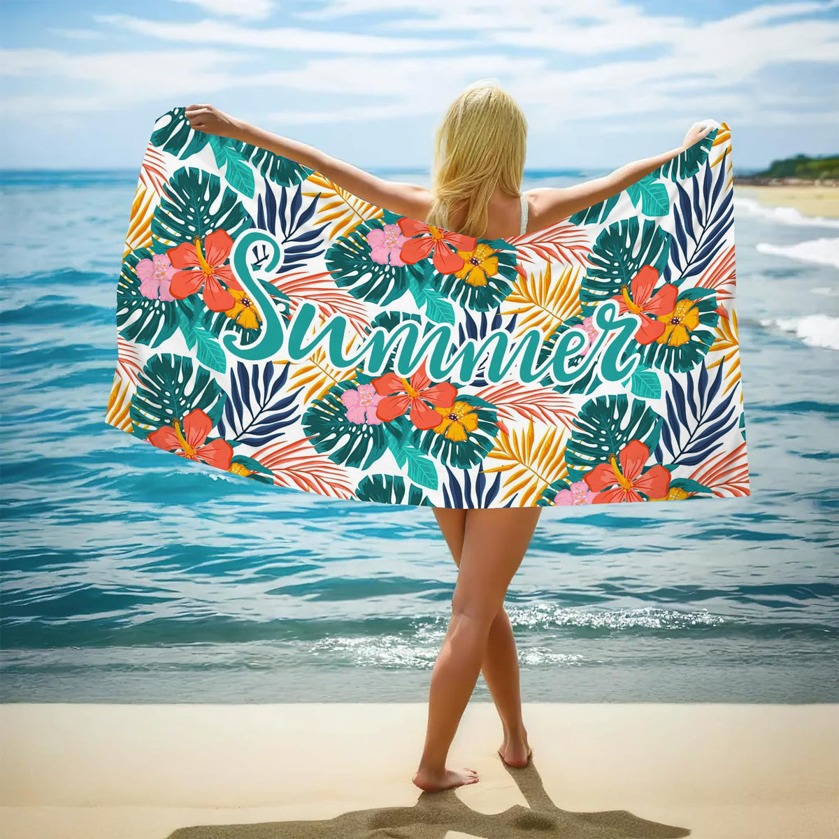 GiftoLuck Ocean World Sand Free Beach Towel Quick Dry Turtle Dolphin Summer Holiday Travel Towel