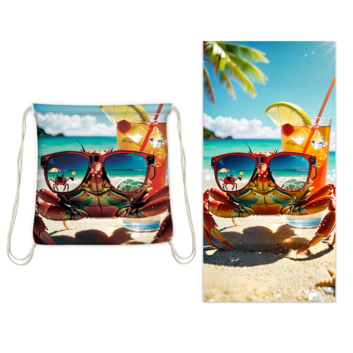 GiftoLuck 2-in-1 Backpack Beach Towel Quick Dry Travel Bag Summer Holiday Swimming Bath Towel