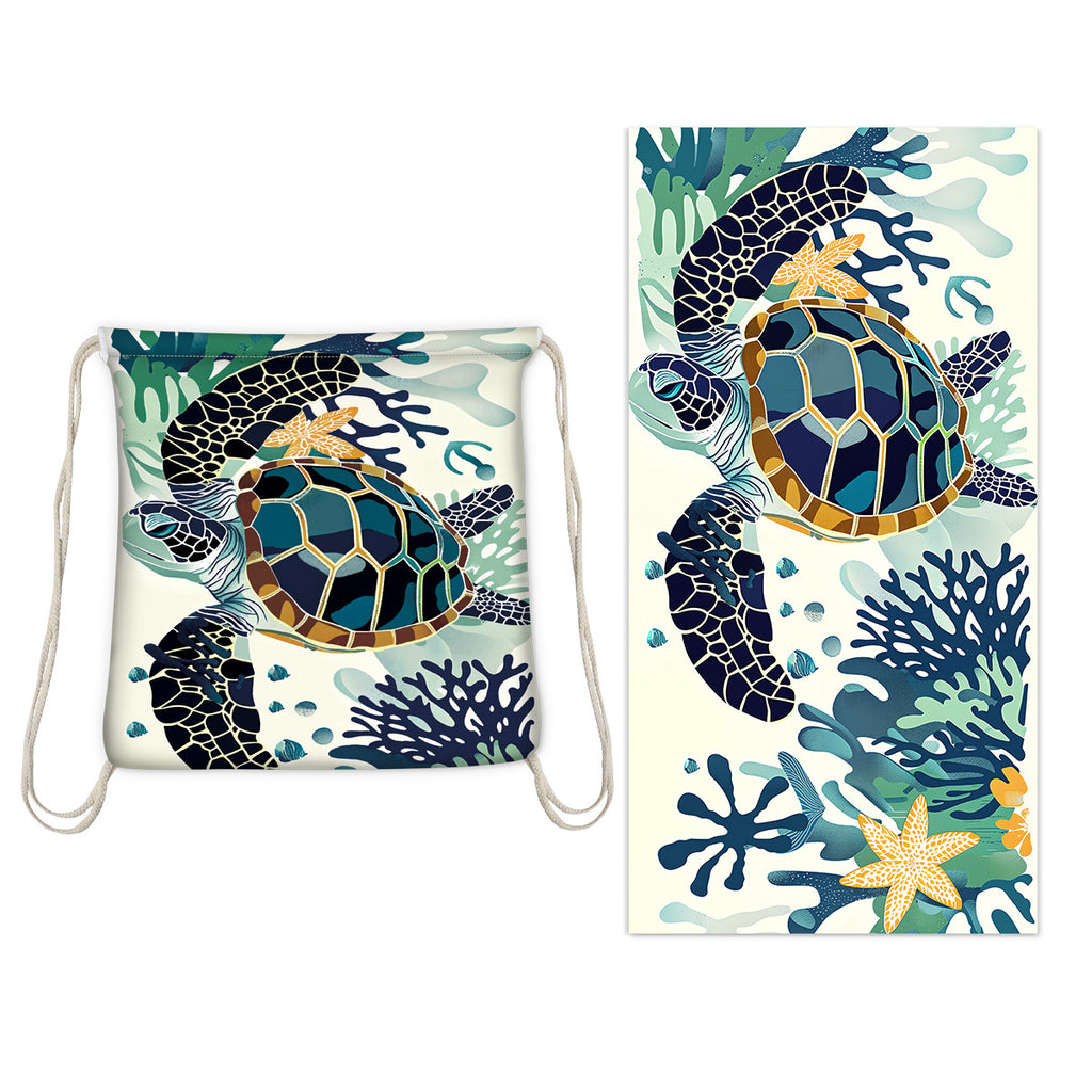 GiftoLuck 2-in-1 Backpack Beach Towel Quick Dry Travel Bag Summer Holiday Swimming Bath Towel