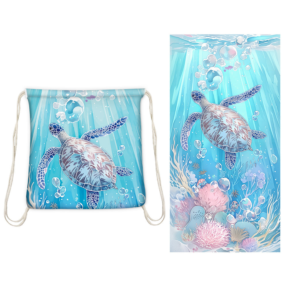 GiftoLuck 2-in-1 Backpack Beach Towel Quick Dry Travel Bag Summer Holiday Swimming Bath Towel