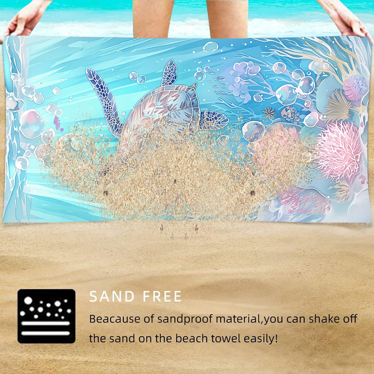 GiftoLuck 2-in-1 Backpack Beach Towel Quick Dry Travel Bag Summer Holiday Swimming Bath Towel