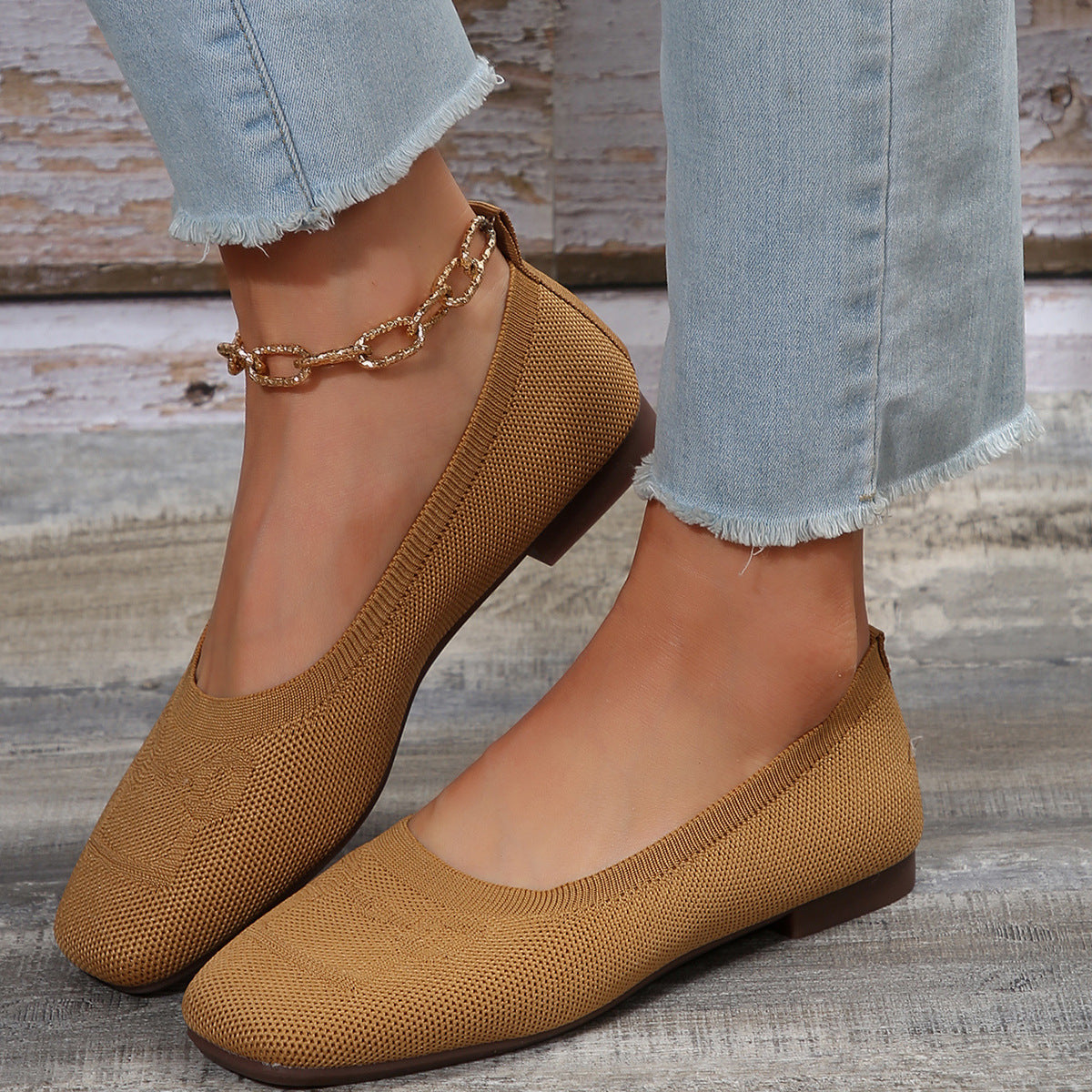 GifitoLuck Women’s Flat Knit Slip-On Loafer Shoes, Soft Round Toe Casual Flats for Spring 2026, Lightweight Everyday Walking Comfort Gift for Mum or Grandma