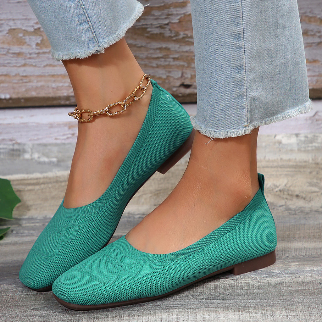 GifitoLuck Women’s Flat Knit Slip-On Loafer Shoes, Soft Round Toe Casual Flats for Spring 2026, Lightweight Everyday Walking Comfort Gift for Mum or Grandma
