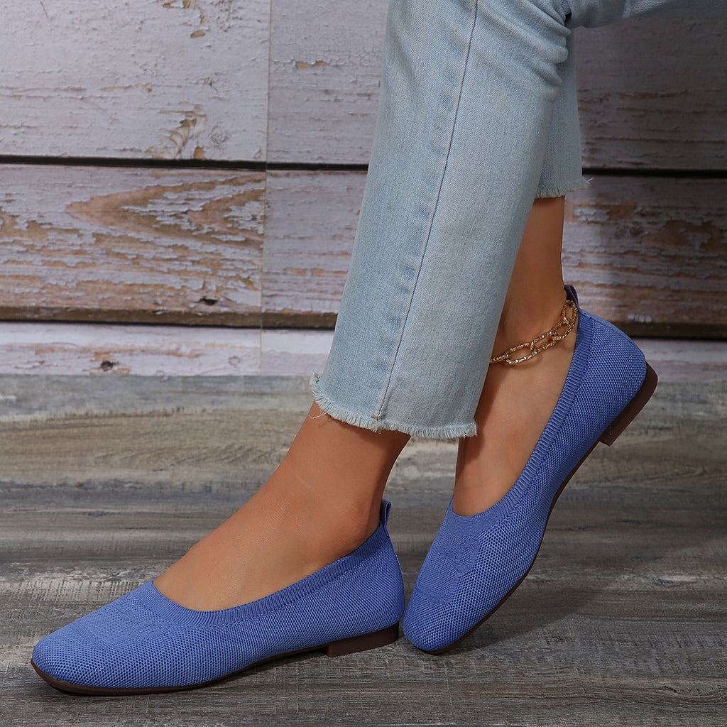 GifitoLuck Women’s Flat Knit Slip-On Loafer Shoes, Soft Round Toe Casual Flats for Spring 2026, Lightweight Everyday Walking Comfort Gift for Mum or Grandma