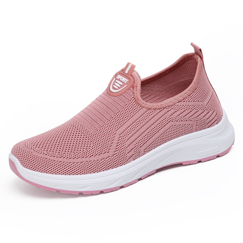 GifitoLuck Women’s Breathable Knit Slip-On Shoes, Lightweight Soft Sole Casual Comfort Trainers, Easy Everyday Walking Gift for Mum or Grandma