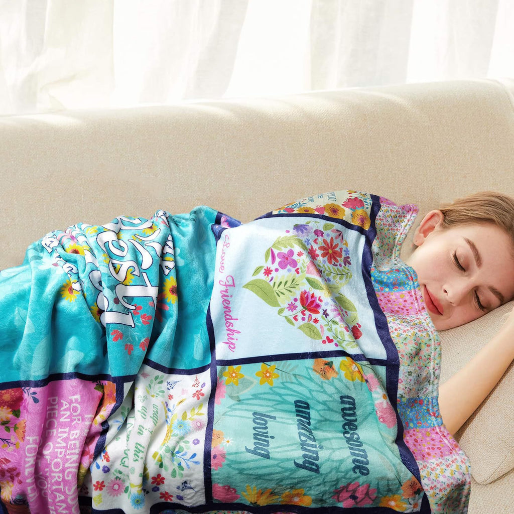 GiftoLuck “Best Granddaughter Ever” Flannel Blanket Soft Cozy Throw for Sofa, Bed & Living Room