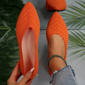 GifitoLuck Women’s Breathable Pointed Knit Flats, Lightweight Slip-On Casual Shoes for Spring 2026, Comfortable Everyday Walking Gift for Mum or Grandma