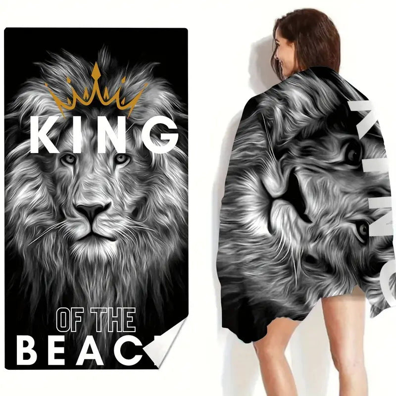 GiftoLuck Tiger Animal Print Quick Dry Beach Towel Summer Holiday Travel Bath Towel