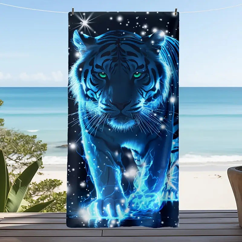 GiftoLuck Tiger Animal Print Quick Dry Beach Towel Summer Holiday Travel Bath Towel