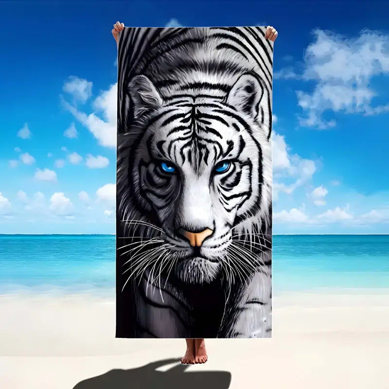 GiftoLuck Tiger Animal Print Quick Dry Beach Towel Summer Holiday Travel Bath Towel