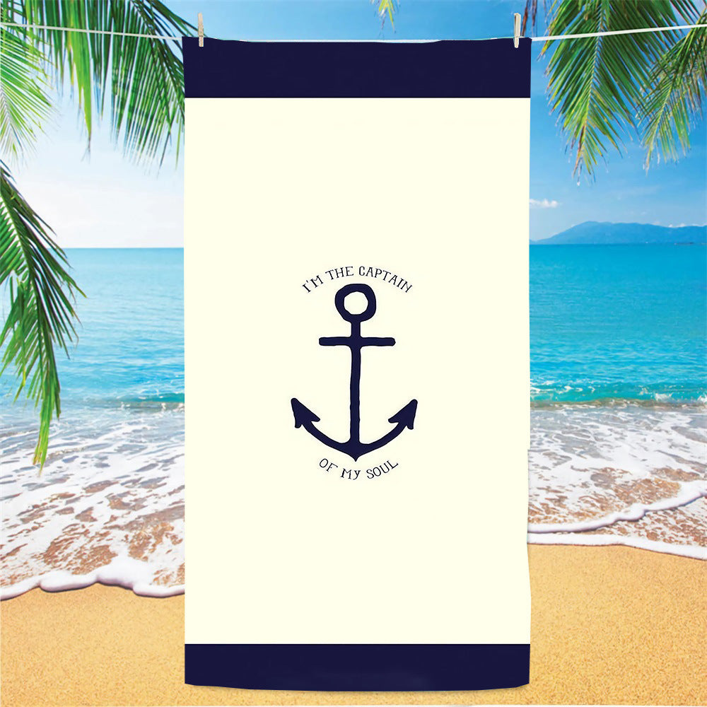 GiftoLuck Tennis Car Anchor Sports Print Beach Towel Quick Dry Sand Free Microfiber Travel Towel