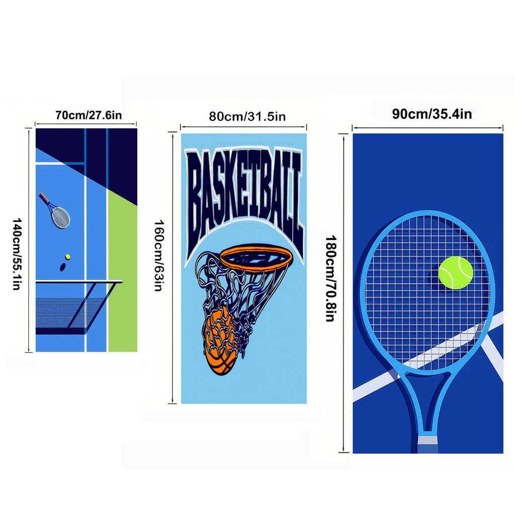 GiftoLuck Tennis Car Anchor Sports Print Beach Towel Quick Dry Sand Free Microfiber Travel Towel