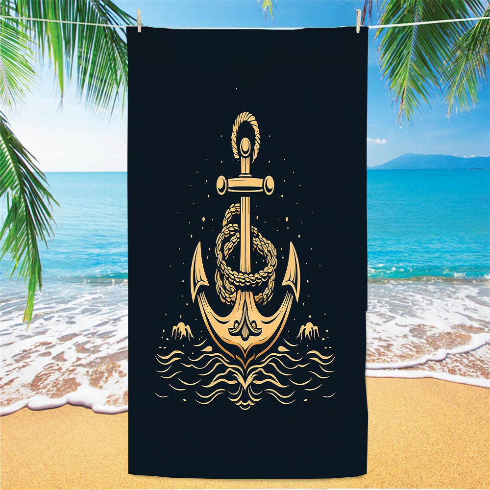 GiftoLuck Tennis Car Anchor Sports Print Beach Towel Quick Dry Sand Free Microfiber Travel Towel