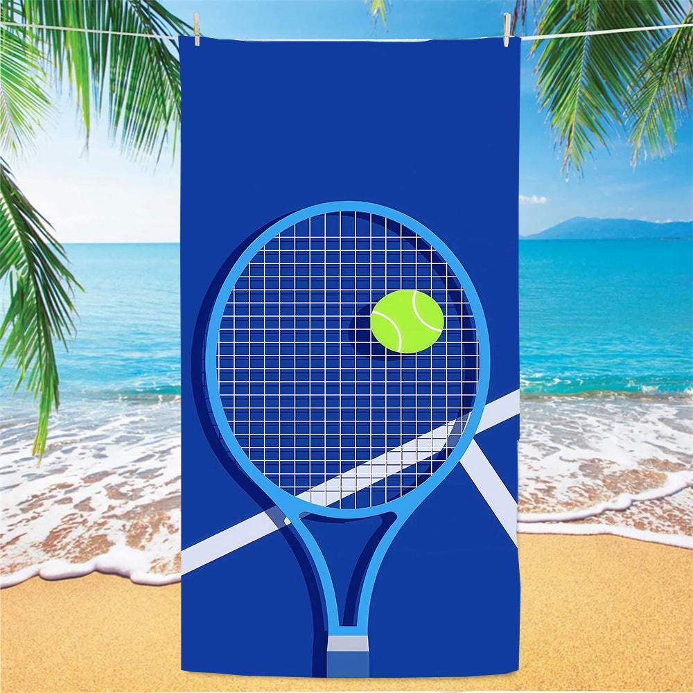 GiftoLuck Tennis Car Anchor Sports Print Beach Towel Quick Dry Sand Free Microfiber Travel Towel
