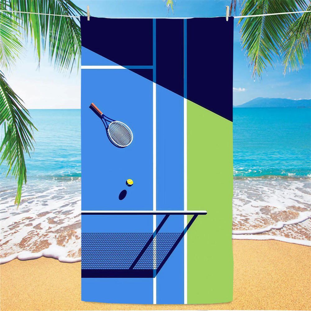 GiftoLuck Tennis Car Anchor Sports Print Beach Towel Quick Dry Sand Free Microfiber Travel Towel