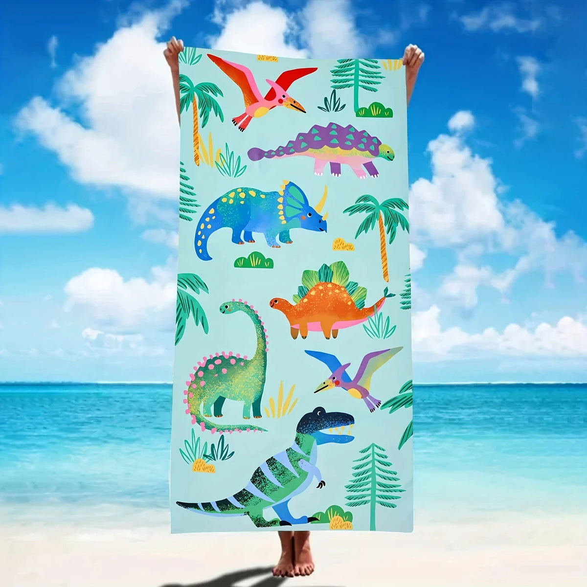 GiftoLuck Moon Turtle Animals Print Quick Dry Beach Towel Summer Holiday Travel Soft Bath Towel