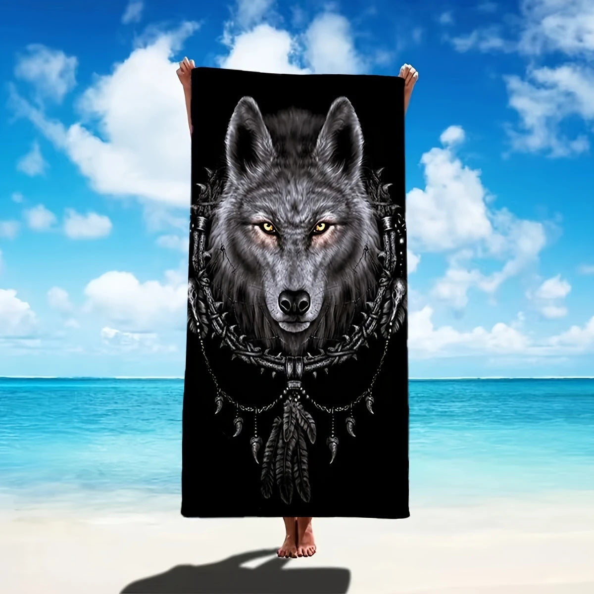 GiftoLuck Moon Turtle Animals Print Quick Dry Beach Towel Summer Holiday Travel Soft Bath Towel