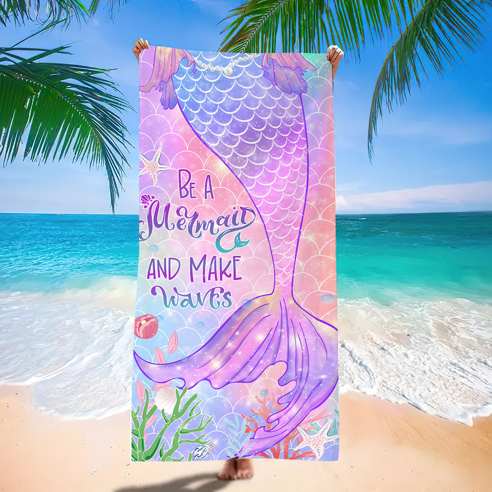 GiftoLuck Moon Turtle Animals Print Quick Dry Beach Towel Summer Holiday Travel Soft Bath Towel