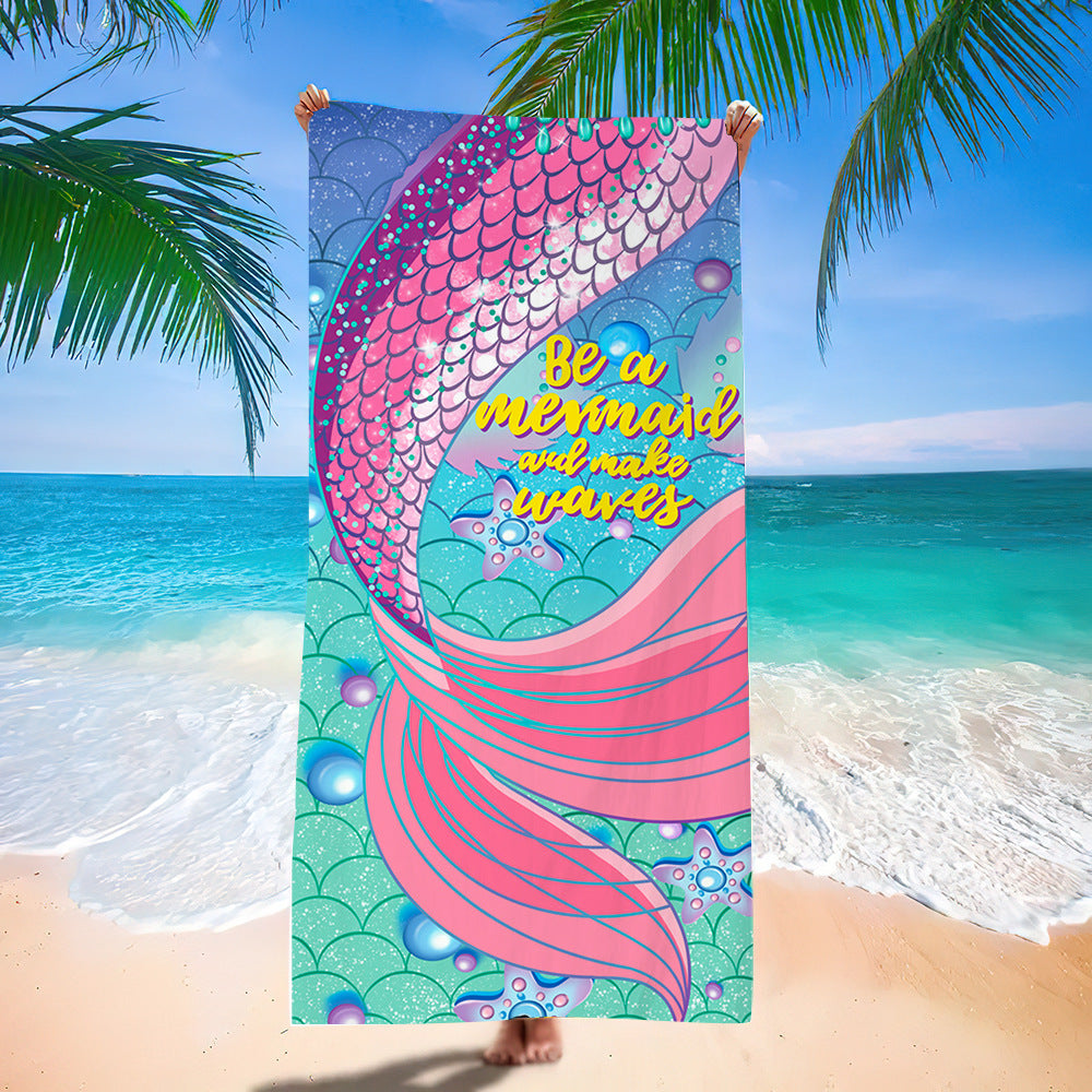 GiftoLuck Moon Turtle Animals Print Quick Dry Beach Towel Summer Holiday Travel Soft Bath Towel