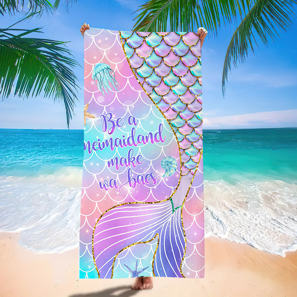 GiftoLuck Moon Turtle Animals Print Quick Dry Beach Towel Summer Holiday Travel Soft Bath Towel