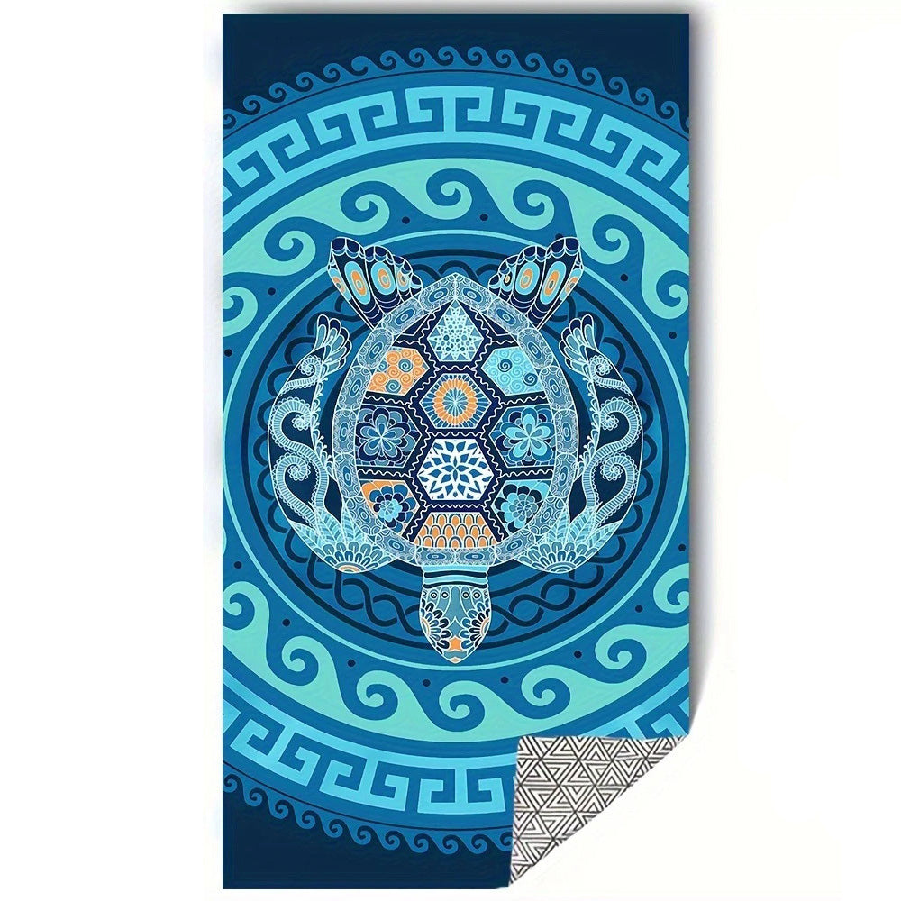 GiftoLuck Moon Turtle Animals Print Quick Dry Beach Towel Summer Holiday Travel Soft Bath Towel
