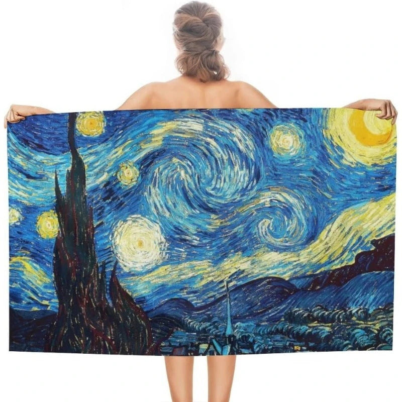 GiftoLuck Moon Turtle Animals Print Quick Dry Beach Towel Summer Holiday Travel Soft Bath Towel