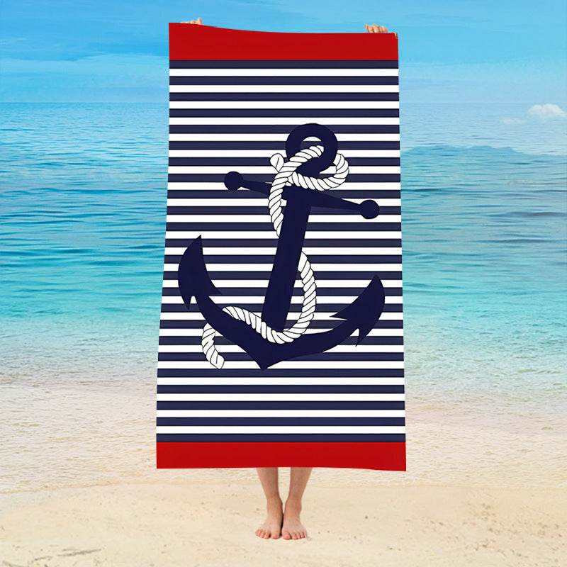 GiftoLuck Anchor Summer Beach Towel Quick Dry Sand Free Travel Swimming Pool Bath Towel