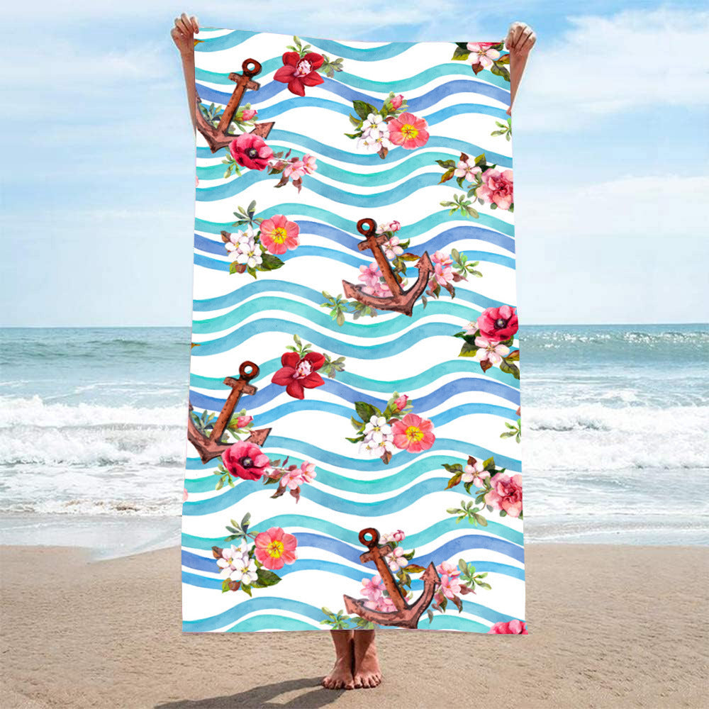 GiftoLuck Anchor Summer Beach Towel Quick Dry Sand Free Travel Swimming Pool Bath Towel