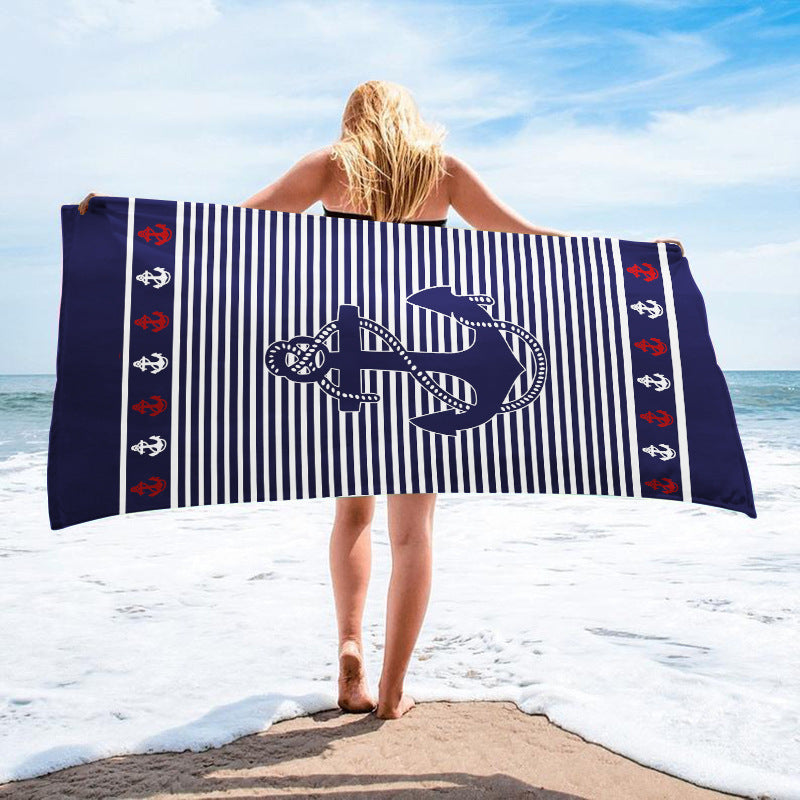 GiftoLuck Anchor Summer Beach Towel Quick Dry Sand Free Travel Swimming Pool Bath Towel