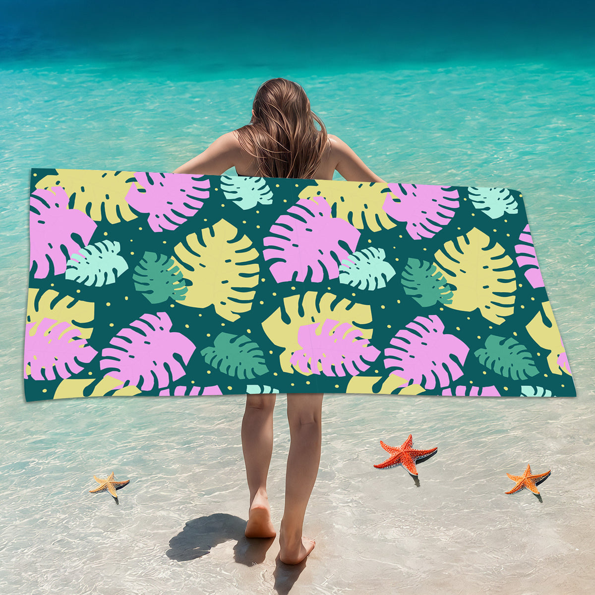 GiftoLuck Summer Beach Towel Quick Dry Coconut Tree Holiday Travel Swimming Beach Towel