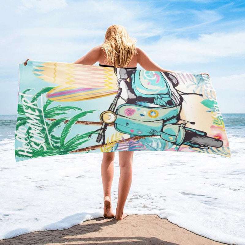 GiftoLuck Rotteroam Skull Print Quick Dry Beach Towel Soft Holiday Travel Summer Bath Towel