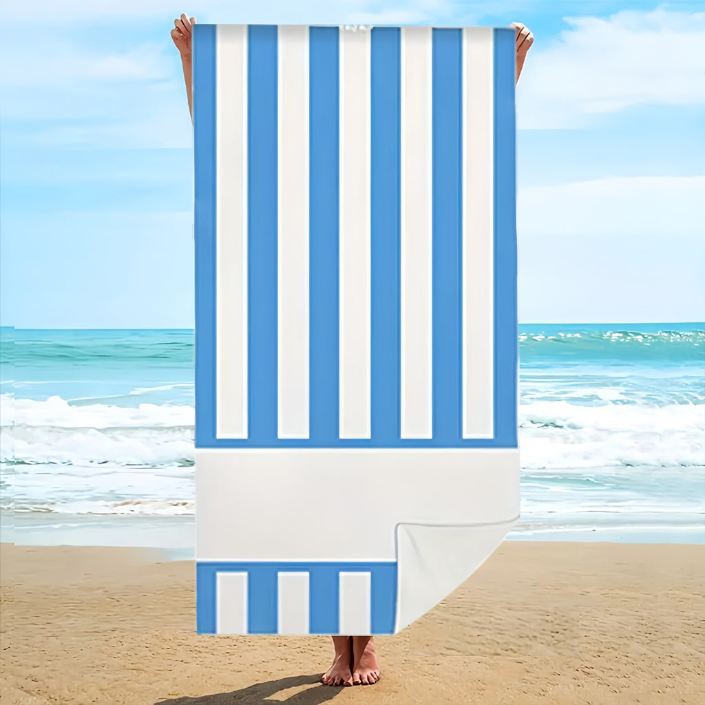 GiftoLuck Rainbow Striped Quick Dry Beach Towel Summer Holiday Travel Essential