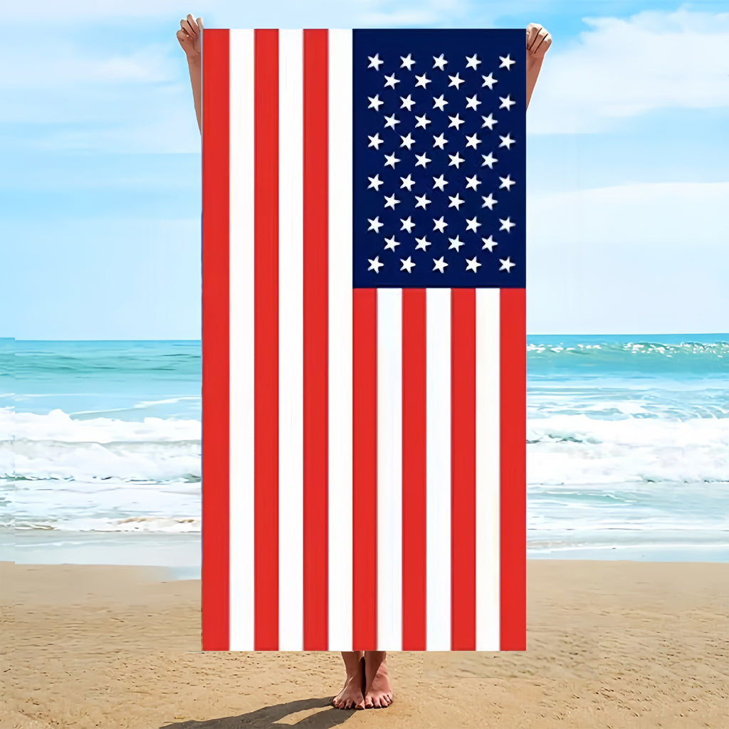 GiftoLuck USA Flag 250th Anniversary Quick Dry Beach Towel Patriotic Summer Essential