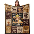 Just A  Girl Who Loves Highland Cow Print Flannel Blanket Soft Warm Multi-purpose Gift Throw Blanket For Sofa, Living Room,Bedroom All Seasons