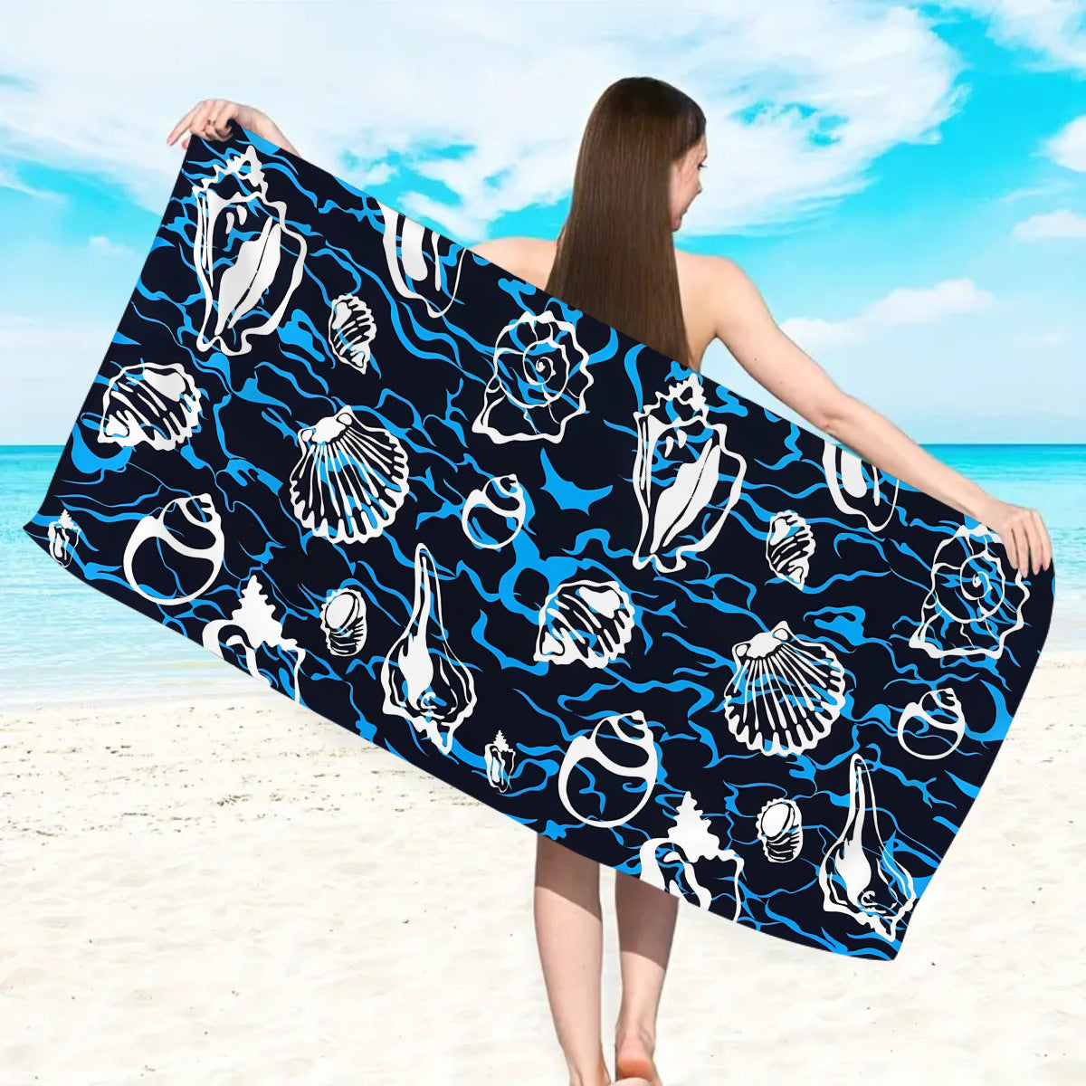 GiftoLuck Ocean Dolphin Turtle Beach Towel Quick Dry Microfiber Summer Travel Sand Free Bath Towel