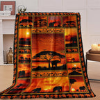 Aonana African Sunset Flannel Throw Blanket