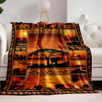 Aonana African Sunset Flannel Throw Blanket
