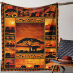 Aonana African Sunset Flannel Throw Blanket