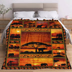 Aonana African Sunset Flannel Throw Blanket