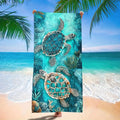 Aonana Sea Turtle Print Quick-Dry Beach Towel