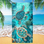 Aonana Sea Turtle Print Quick-Dry Beach Towel