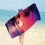 Aonana Coconut Trees Sunset Glow Beach Towel