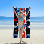 Aonana Coconut Trees Baseball Sports Beach Towel