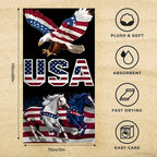 Aonana Patriotic USA Eagle Printed Quick-Dry Beach Towel