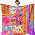 Aonana Luxurious Bohemian Chic Floral Throw Blanket
