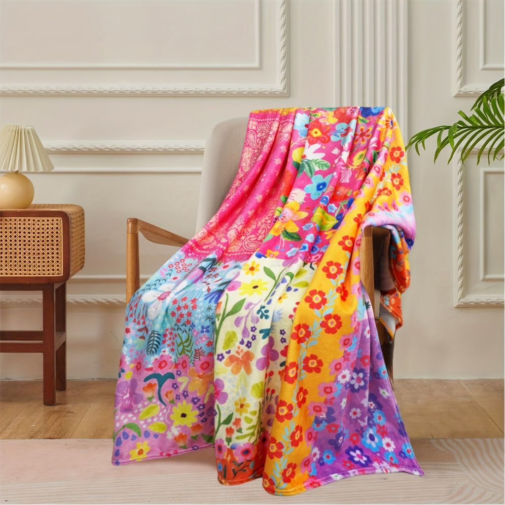 Aonana Luxurious Bohemian Chic Floral Throw Blanket