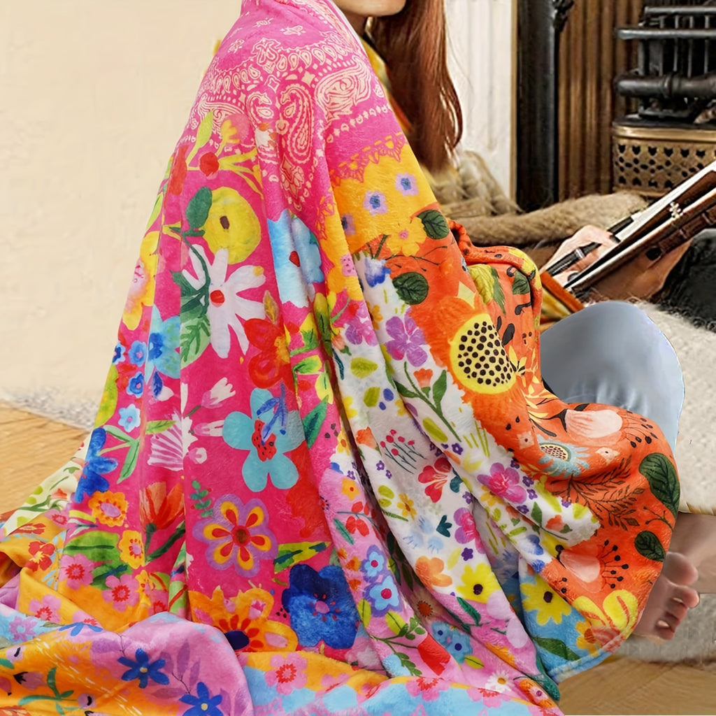 Aonana Luxurious Bohemian Chic Floral Throw Blanket